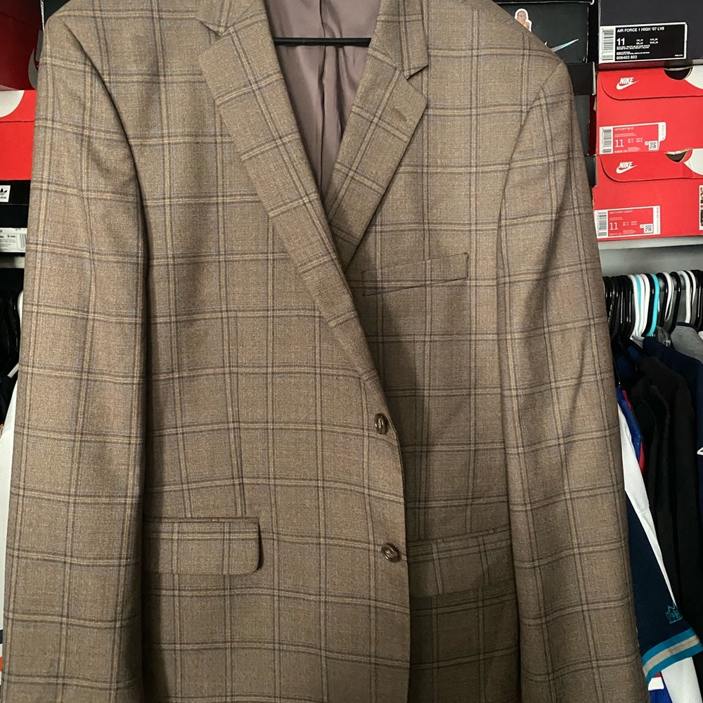 Jos. A. Bank Tan Checkered Blazer